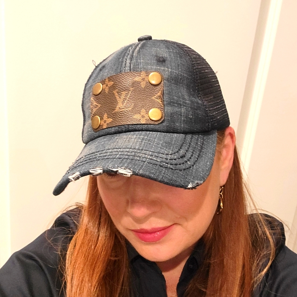Re-purposed Louis Vuitton Baseball Cap Hat